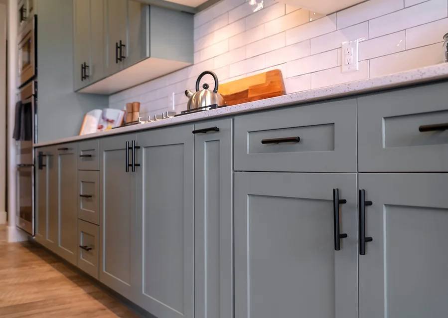 Professionally painted kitchen cabinets