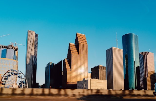The Houston skyline from I-45