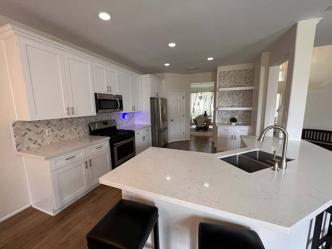 home-painters-manvel A freshly painted white kitchen interior